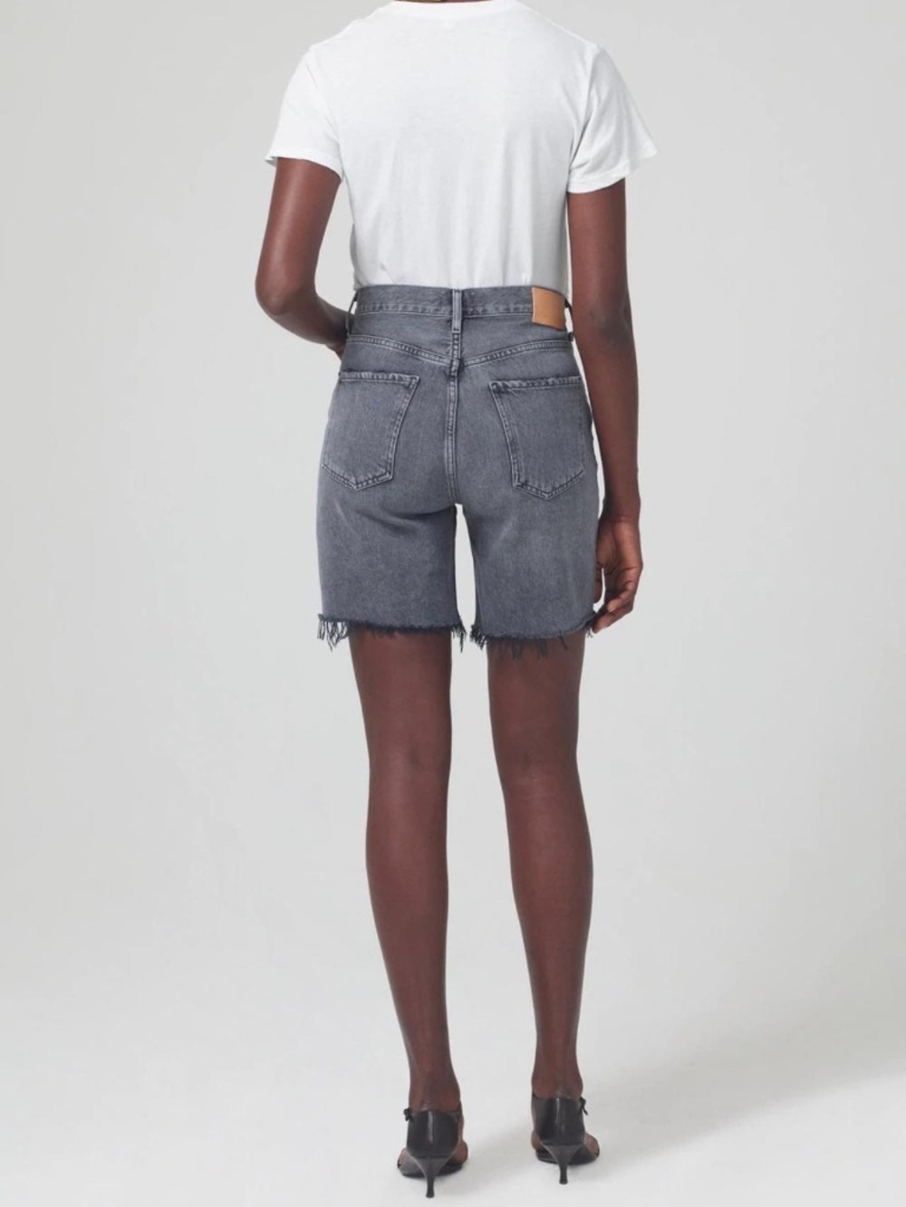 LIKE NEW: Citizens of Humanity Black Camilla Thigh Denim Shorts - Picture 8 of 8